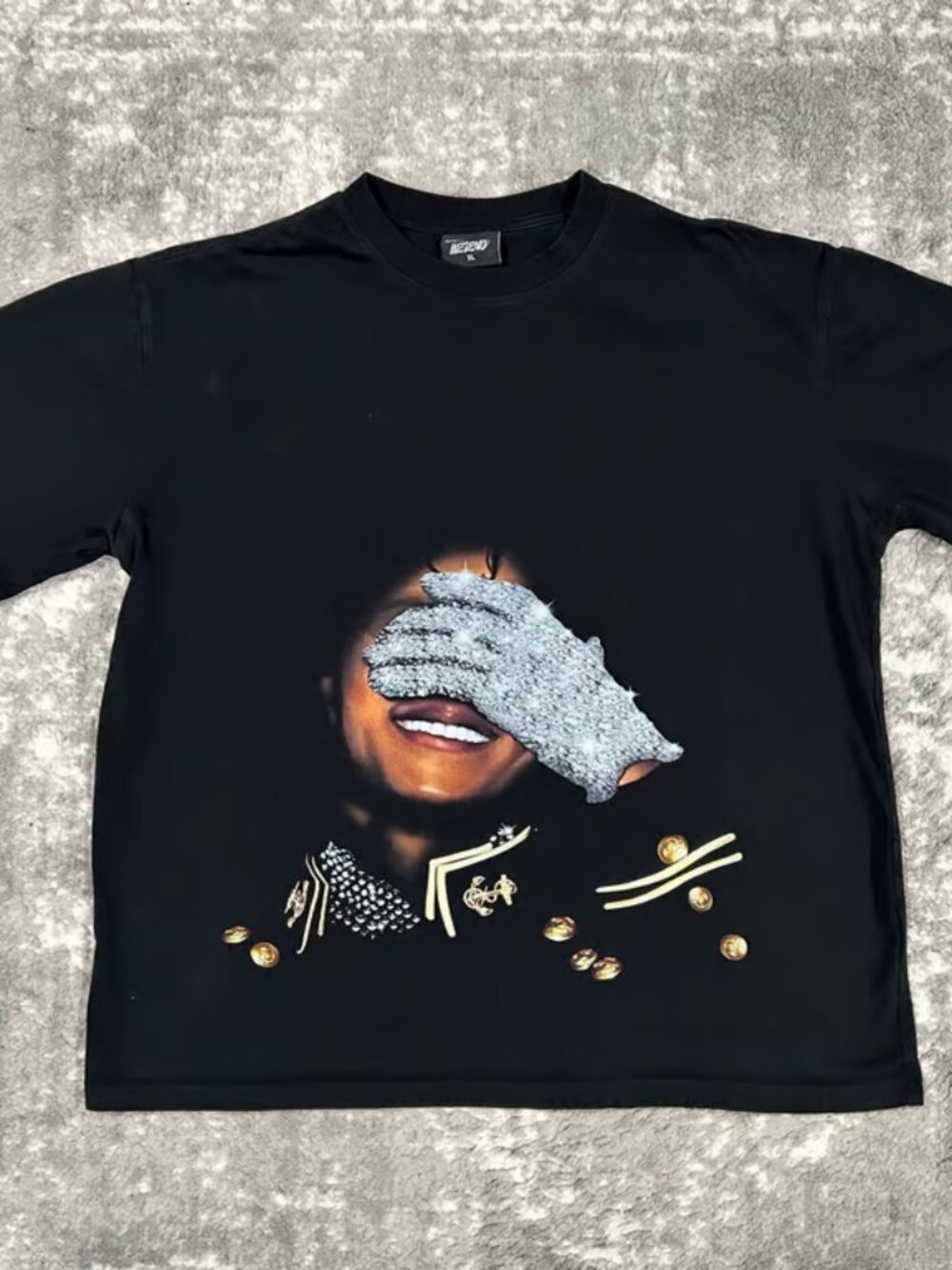 Graphic Michael Jackson Black Oversized Tee Shirt T-Shirt